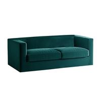 Turquoise Velvet Stretch Sofa Cover - Non-Slip Fur Protector with 2 Couch Cushions & Main Slipcovers for Chesterfield Love Seats - Durable & Stylish Home Décor