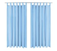 (turquoise) vidaXL 2x Micro-Satin Curtains with Loops Window Drapes Multi Sizes/Colours