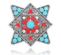 Turquoise West Cowboy Oval Tear Drop Brooch Pin for Women Retro Brooches Pins Classic Fashion Jewelry Accessories Gift, Metal, no gemstone