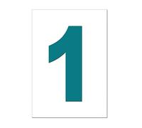 Turquoise Wheelie Bin Number 1 - Self Adhesive Waterproof Durable Vinyl Stickers - Digitally Cut to the sticker Shape - size 170mm By PARTY DECOR (1)