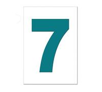 Turquoise Wheelie Bin Number 7 - Self Adhesive Waterproof Durable Vinyl Stickers - Digitally Cut to The Sticker Shape - Size 170mm by PARTY DECOR (7)