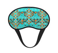 Turquoise Wonders Print Blackout Sleep Mask, with Adjustable Strap for Travel, Night Work, Nap, Office