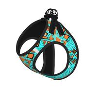 Turquoise Wonders Printing Dog Summer Harness With Leash Set,Adjustable And Reflective Step-In Puppy Pet Vest Harnesses