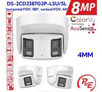 Turret 4k 8MP DS-2CD2387G2P-LSU/SL Dual lens Panoramic ColorVu 4mm IP Camera