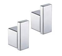 TURS 2 Pack Towel/Robe Hook Clothes Hook for Bathroom Kitchen Garage Heavy Duty Stylish Hotel SUS 304 Stainless Steel Wall Mount, Polished Finish, (Hook)