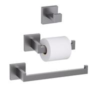 TURS 3-Piece Bathroom Accessories Set, Bathroom Hardware Accessories Set, SUS 304 Stainless Steel, Toilet Paper Holder Towel Bar/Holder Robe Hook, Wall Mounted,Gunmetal Grey