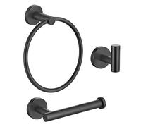 TURS 3 Pieces Bathroom Hardware Accessories Set,Matte Black