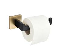 TURS Bathroom Hardware Accessories Set Stainless Steel Square Towel Bar Holder Sets Wall Mounted Brushed Black+Gold (Toilet Paper Holder)