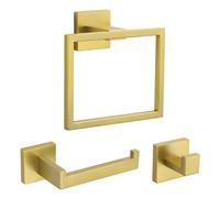 TURS Brushed Gold 3 Pieces Towel Ring Contemporary Style Wall-mounted