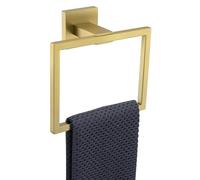 TURS Brushed Gold Single Square Towel Rail Wall Mounted Towel Holder