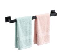 TURS Matt Black Single Towel Rail Wall Mounted Towel Bar,60cm/23.6in