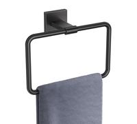 TURS Matte Black Towel Ring,Towel Holder Bathroom, Wall Mounted