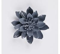 TURSGYZ Artificial Handcrafted Ceramic Grey Lotus Water Lily Flower Sculpture 3D Wall Art Decor Home Office Wedding Gift 10cm