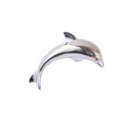 TURSGYZ Handcrafted Ceramic Silver Dolphin Sculpture Home Hanging Wall Art Decor Decoration 20.5cm