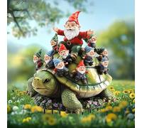 Turtle and Dwarf Acrylic Garden Stake, Indoor and Outdoor Garden Acrylic Decoration, Suitable for Flower Pots and Landscape Beautification, Suitable for Courtyards and Lawn