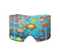 Turtle and Fish Printed Sleep Eye and Ear Masks (26.8Ã-4.3 inches) Suitable for Travel, Yoga, Deep Rest Indoor and Outdoor