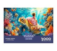 Turtle And Little Girl 1000 Pieces Jigsaws for Adults Educational Games Beautiful Home Decoration Art Colorful DIY Craft Interior Design 52x38cm/1000pcs