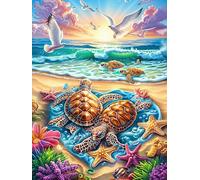 Turtle And Seagulls on A Tropical Beach 1000 Piece Jigsaw Puzzle for Adults Wildlife Pet Home Library Decor Intellectual Challenge Precision Cut for Intellectuals 1000 PCS