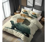 Turtle and Sloth Duvet Cover Super King Size 3 Piece with 2 Pillowcases, Abstract Artistic Animal Patterned Bedroom Decor Bedding, Soft Microfibre Quilt Cover with Zip FT#62