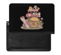 Turtle and Sloth Slow Food Passport Holder PU Leather Travel Wallet | Portable,Lightweight,Card Holder