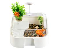 Turtle Aquarium - 11.81 Inch Escape-Proof Terrarium with USB Clip Light | Small Fish Tank Habitat Kit for Hermit Crab, Tortoise, Bearded Dragon, Snake, Spider,