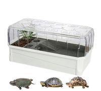 Turtle Aquarium - Compact Turtle Terrarium, Versatile Turtle Tank | Turtle Aquarium with Removable Housing, White Turtle Aquarium, Turtle Habitat for Turtles, Turtle Grass Turtle (46 x