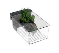 Turtle Aquarium - Multi Function Habitat Tank, Reptile Pet Enclosure, Natural Environment, Observation Learning Feature, Amphibian Container for Baby Turtles, Crayfish and Crabs, 32.7x19.3x12.2cm