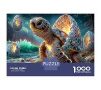 Turtle Baby 1000 Piece Jigsaw Puzzles Set Starry Sea Turtle Classic Jigsaw Puzzles for Adults And Kids 12+ Brain Training Sturdy Cardboard Holiday Puzzle Home Fun Activity 38x26cm/1000pcs