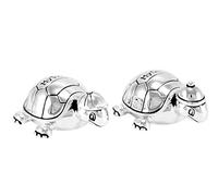 Turtle Baby's First Tooth Curl Box Silver Plated Christening Birthday Gift + Brillibrum Flyer, Curl and Tooth Box without engraving