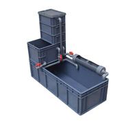 Turtle Basking Aquarium, Turtle Tank Starter Multi-Functional Areas for Turtles, Crabs, Crayfish, Small Reptiles, Deepened Turtle Tank Starter, Turtle Aquarium gray. 80 * 40 * 23CM