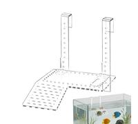 Turtle Basking Dock - Floating Ramp in Transparent Acrylic 19.2 x 16.3 cm | for Island Climbing with Stable Design, Use in the Rest Area for Domest Pets