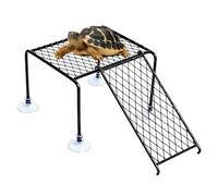 Turtle Basking Dock - Suction Rest Platform, Adjustable Turtle Pool Sun Area with Sturdy Climbing Design, Aquarium Habitat Accessories, Reptile Rest Island for Swamp Turtles