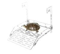 Turtle Basking Dock - Transparent Acrylic Climbing Ramp, Strong Suction Cup Mounts, Non-Slip Textured, Adjustable Angle Design | Reptile Resting for Ponds Tanks Aquariums