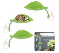 Turtle Basking Platform,3PCS Tree Frog Tank Accessories,Leaf Shape Reptile Basking Platform with Suction Cups for Geckos, Frogs & Turtles,Turtle Tank Decor & Terrarium Accessories(Green)