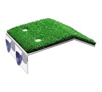 Turtle Basking Platform, Medium Floating Dock with Suction Cups, Incline Ramp and Realistic Green Grass, Sturdy Anti Slip Resting Area for Aquatic Turtles, Tortoise Habitat Decorations