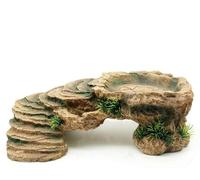 Turtle Basking Platform, Reptile Climbing Ramps Tortoise Resting Dock Rock Hideout Hide Cave Habitat Ornament for Lizards Bearded Dragon Geckos Frog Turtle Tank