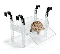 Turtle Basking Platform,Sturdy Acrylic&Adjustable Length 10-16 1/2" Basking Platform for Aquatic Turtles,Include Aquatic Reptile Ramp Dock, Terrace, Accessories,Aquatic Turtle Tank Accessories