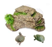 Turtle Basking Platform with Suction Cups Tortoise Climbing Step Ledge Aquarium Ornament Rock Tortoise Floating Dock Resting Basking Terrace for Turtles Frogs Newts Amphibians Reptile