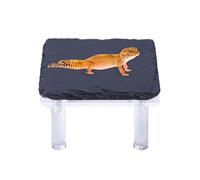 Turtle Basking Rock - Bearded Dragon Hiding Place with Acrylic Bracket,Terrarium Habitat Decor for Gecko Tortoise Lizard Snake Chameleon