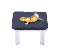 Turtle Basking Rock, Reptile Hiding Cave with Acrylic Bracket, Tank Accessories for Climbing Space Humid Environment Sunbathing Zone