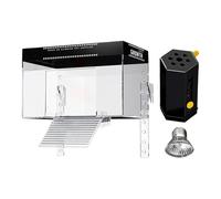 Turtle Basking Tank Topper 20x14 25x16cm With Lid Ramp 360° Panoramic Observation Turtle Baskings Area Tank Pet Turtles Basking Area Over Tanks Aquatic Terrapin Enclosure Cage For Balcony Restaurant