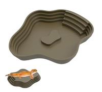 Turtle Bath Tub - Moulded Stone Structure, Balanced Patio Area, Inclined Path, Naturalistic Resin Construction, Hydro Relaxation Element | For Vivarium Setup Moisture Station Atmo