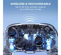 Turtle Beach Afterglow Clear Wireless RGB Gaming Controller. Officially licensed for Nintendo Switch 2