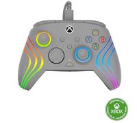 Turtle Beach Afterglow Wave Controller Grey Wired RGB Gaming Controller - Licensed for Xbox Series X or S, Xbox One and Windows - Mappable Buttons, Hall-Effect Hair Triggers, Audio Controls