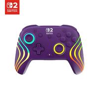 Turtle Beach Afterglow Wave Wireless RGB Game Controller Nintendo Switch 2 | Purple, Switch Lite, OLED, TMR Thumbsticks, Rechargeable 20-Hr Battery, 2 Mappable Back Buttons, Motion Controls, C-Button