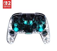 Turtle Beach Afterglow Wireless RGB Gaming Controller, Nintendo Switch 2 | Clear, Nintendo Switch Lite, OLED, TMR Thumbsticks, Rechargeable 40-Hr Battery, 2 Mappable Back Buttons, LED Lighting