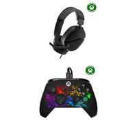 Turtle Beach Bundle of Recon 70 Black Xbox Wired Gaming Headset + Afterglow Ignite Time Machine Wired RGB Gaming Controller for Xbox and PC - Both officially licensed by Xbox