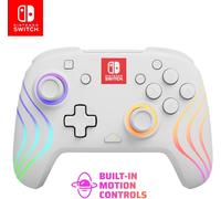 PDP Afterglow Wave Wireless Pro Controller with Full Motion for Nintendo Switch, Nintendo Switch - OLED Model, 8 RGB LED Lighting Zones, 30 Foot Range, 20 Hour Rechargeable Battery White