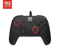 Turtle Beach Rematch Wired Gaming Controller, Nintendo Switch 2, Lite, OLED | Black & Red, Hall-Effect Thumbsticks, 2 Mappable Buttons, Audio Jack, C-Button for Game Chat, Licensed for Nintendo Switch 2
