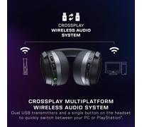 Turtle Beach Stealth 700 Black PC Wireless Gaming Headset with up to 80 hour Battery, Bluetooth, Dual Transmitters and 60mm Speakers for PC, PS5, PS4